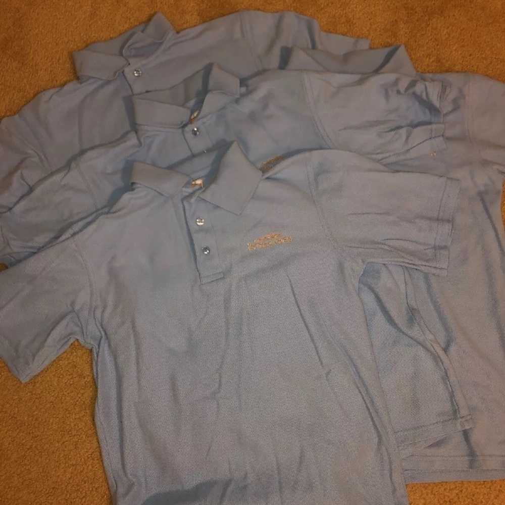 4 Blue Interlochen Polo Uniform Shirts